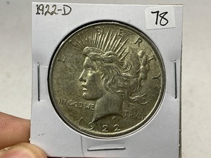 lot 78 image: 1922-D Peace Silver Dollar