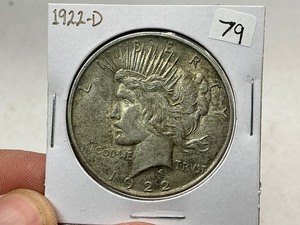 lot 79 image: 1922-D Peace Silver Dollar