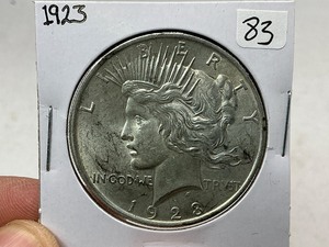 lot 83 image: 1923 Peace Silver Dollar