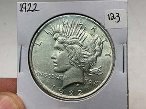 lot 123 image: 1922 Peace Silver Dollar