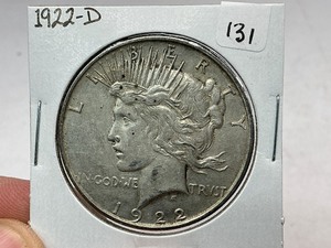 lot 131 image: 1922-D Peace Silver Dollar