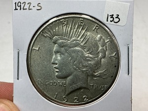 lot 133 image: 1922-S Peace Silver Dollar
