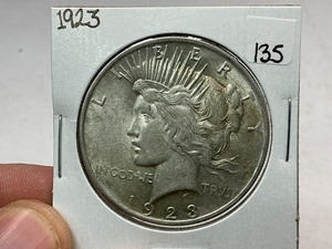 lot 135 image: 1923 Peace Silver Dollar
