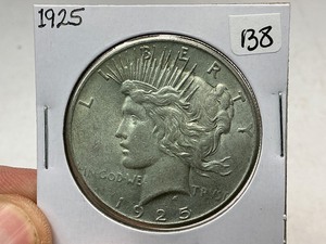 lot 138 image: 1925 Peace Silver Dollar