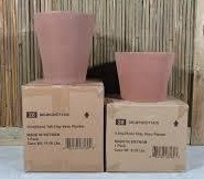 lot 829 image: 2 Planters-Southern Patio Vaso 10 in. x 10.87 in. Tall Terracotta Clay Pot, Vaso 9.8 in. x 6.7 in. Terracotta Clay Pot