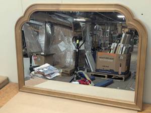 lot 62 image: 36 x 26 French Country Mantle Wood Mirror Natural