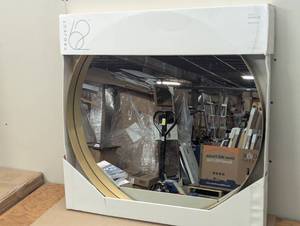 lot 64 image: 30 Flush Mount Round Decorative Wall Mirror