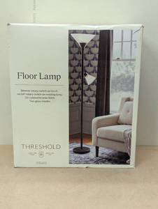 lot 41 image: Mother Daughter Torchiere Floor Lamp with Glass Shade - Threshold