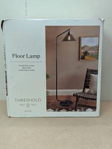 lot 42 image: Smoked Glass Floor Lamp Black - Threshold