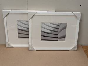 lot 29 image: Pair of 2 - 14 x 18 Matted to 8 x 10 Thin Gallery Frame - Threshold