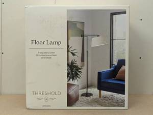 lot 18 image: Traditional Oil Rubbed Swing Arm Floor Lamp Brown - Threshold