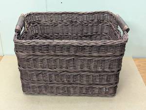 lot 19 image: Rectangle Rattan Decorative Basket Dark Brown - Threshold designed with Studio McGee