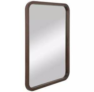 lot 47 image: Round Corner Mirror-Threshold-Walnut - 22 x 30