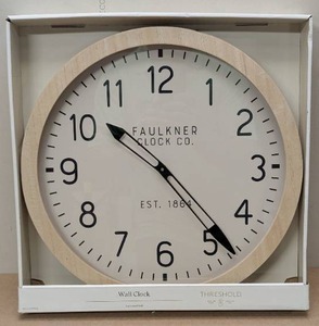 lot 103 image: 16 Wall Clock Wood - Faulkner Clock Co.