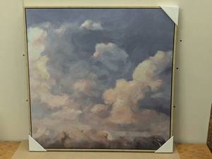 lot 140 image: 30x30 Clouds Framed Canvas
