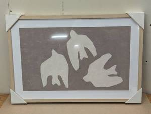lot 142 image: 20x30 Bird Light Wood Framed Art - Threshold designed with Studio McGee