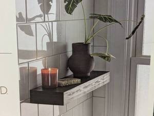lot 109 image: 24 Floating Wood Shelf - Threshold - Black