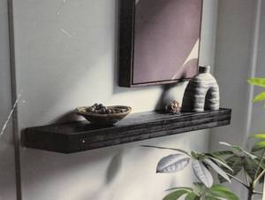 lot 111 image: 36 Floating Wood Shelf - Threshold - Black