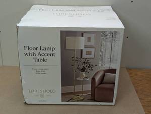 lot 116 image: Floor Lamp with Marble Table - Threshold