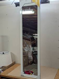 lot 123 image: 14.81 x 50.75 Over the Door Mirror - Room Essentials - White - Minor Chip on Frame
