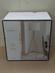 lot 145 image: Modern Tripod Floor Lamp Natural