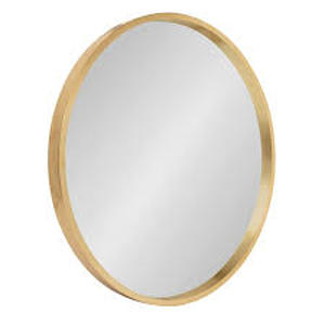 lot 172 image: 26 Travis Round Wood Accent Wall Mirror - Kate and Laurel All Things Decor - Gold