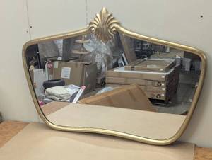 lot 175 image: 36 x 24Decorative Wall Mirror Gold -  Modern Powder-Coated Metal