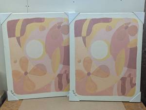 lot 167 image: Set of 2 - 30 x 24 Floral Summer Canvas Prints
