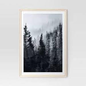 lot 136 image: 27 x 40 Matted to 24 x 36 Wedge Poster Frame Natural