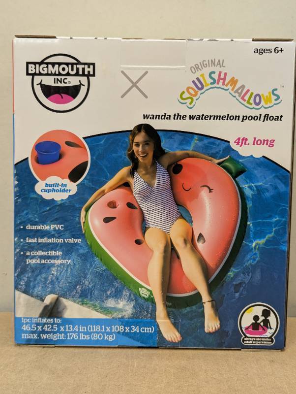 lot 311E image: BigMouth Inc X Original Squishmallows Wanda The Watermelon Pool Float 4 Ft Long