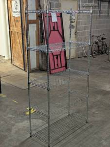 lot 2 image: 72H x 36W x 16D - 5 Shelf Wire Rack - Chrome