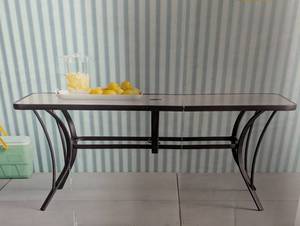 lot 6 image: 6 Person Glass Rectangle Patio Dining Table