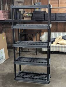 lot 10 image: Plano 5 Tier Shelf - 74 H x 36 W x 18 D - Heavy Duty Plastic