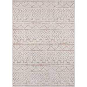 lot 16 image: Beige 9 ft. x 12 ft. Waikiki Trellis Modern Indoor Outdoor Area Rug