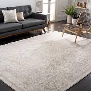lot 20 image: SAFAVIEH Evoke IvoryTaupe 9 ft. x 12 ft. Distressed Border Medallion Area Rug