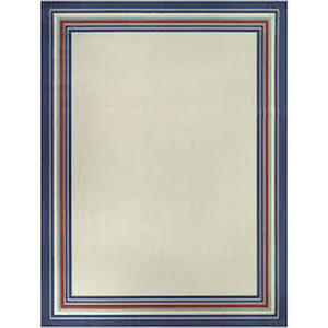 lot 15 image: Multi-Colored 5 ft. x 7 ft. Striped Border IndoorOutdoor Area Rug