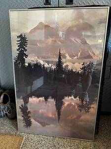 lot 143 image: Framed Nature Landscape Photograph of Snow-Capped Mountains