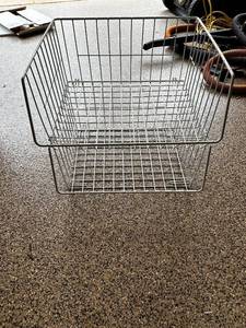 lot 146 image: Collection of Metal Wire Storage Baskets and Shelves