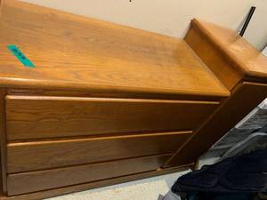lot 155 image: Wooden Dresser with Drawers and Shelves - Perfect for a changing table