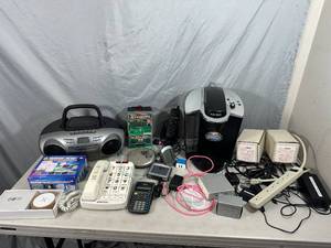 lot 80 image: Assorted Electronics, Keurig, Phones, Chargers, and More