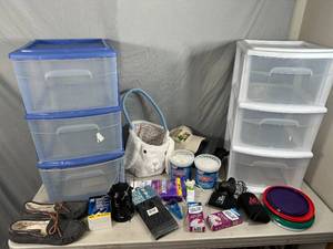 lot 81 image: Plastic Organizers, Houshold Stuff, Moisture Absorbers, and More