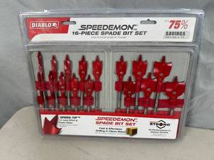 lot 84 image: New Diablo 16 pc Spade Drill Bit Set with Case