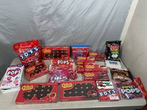lot 87 image: Large Lot of Candy, Chocolate Cherries, Dots, Tootsie Rolls, and More