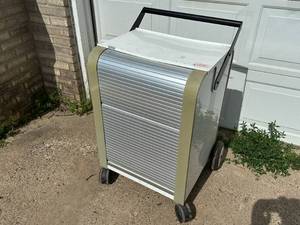 lot 2 image: Rolling Cabinet with Roll Up Door and Power Inside Drawers