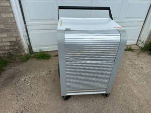 lot 3 image: Rolling Cabinet with Roll Up Door and Power Inside Drawers