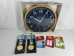 lot 61 image: New Crosley Wall Clock, Command Hooks, Drink Coolers, Etc