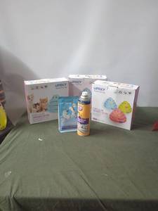 lot 9 image: Pet Supplies Set Cat Toys, Odor Eliminator, and Cat Multivitamins