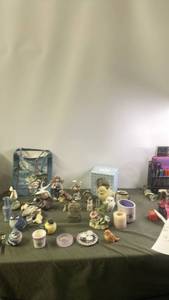 lot 41 image: Assorted Ceramic Figurines and Decorative Candle Holders Collection