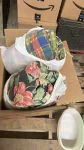 lot 51 image: Set of 2 Vintage Quilt Comforters with Floral and Plaid Designs