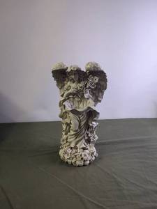 lot 91 image: Angelic Stone Sculpture with Rose Detail